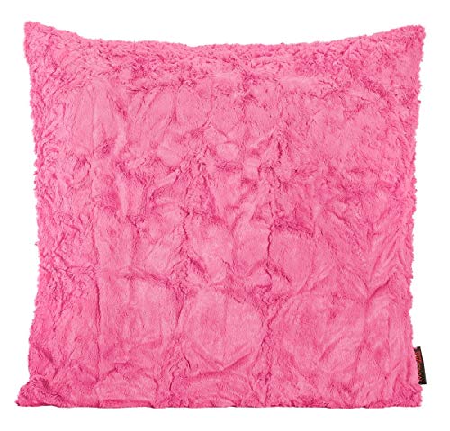 Magma Kissenhülle Fluffy - 50 x 50 cm - Plüsch Kissenhülle Felloptik - sehr flauschig und kuschelig - in vielen Farben, Farbe:Magma_pink_052 von Magma-Heimtex