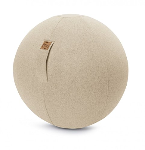 Sitzball Felt von Magma - Sitting Ball - Größe 65 cm Ø- in 6 Bezug waschbar - mit Griff und RV, Farbe:Magma_beige_071 von Magma-Heimtex