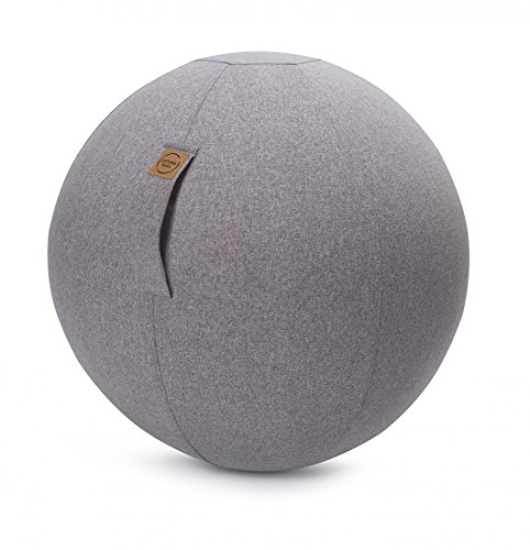 Sitzball Felt von Magma - Sitting Ball - Größe 65 cm Ø- in 6 Bezug waschbar - mit Griff und RV, Farbe:Magma_grau_003 von Magma-Heimtex