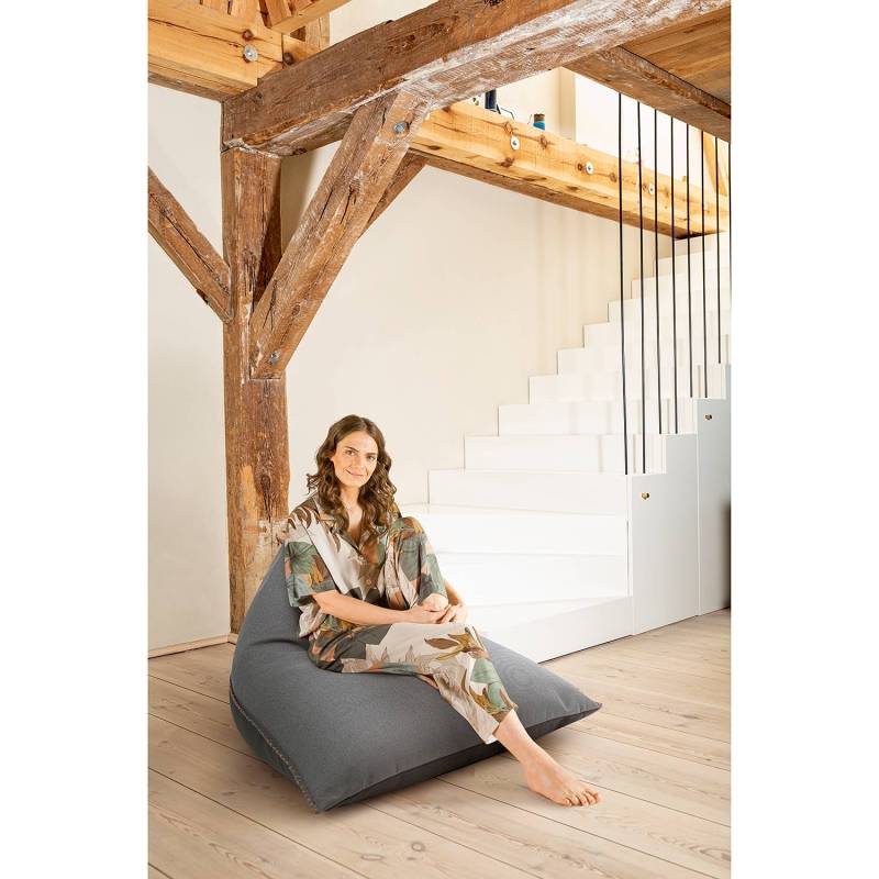 home24 Sitzsack Canvas Tango Grau Flachgewebe 115 x 90 x 110cm von home24