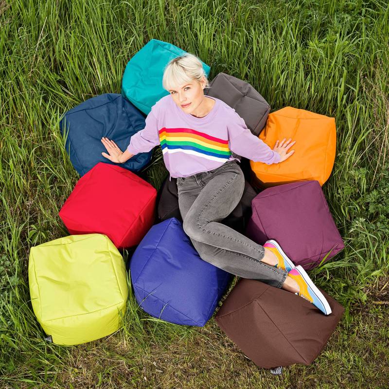 home24 Sitzsack Scuba Cube Violett Hülle: 100% Polyester ; Füllung: 100% EPS-Perlen / Polystyrol 40 x 40 x 40cm von home24