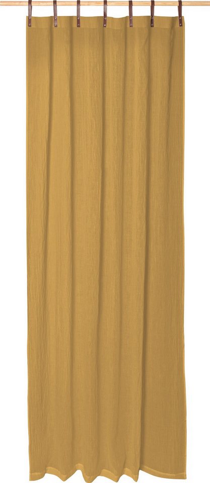 Vorhang Schlaufenschal Lederschlaufen ca. 135 x 245 cm Evi, Magma Heimtex, Schlaufe (1 St), transparent, durchsichtig, Leinen Look von Magma Heimtex