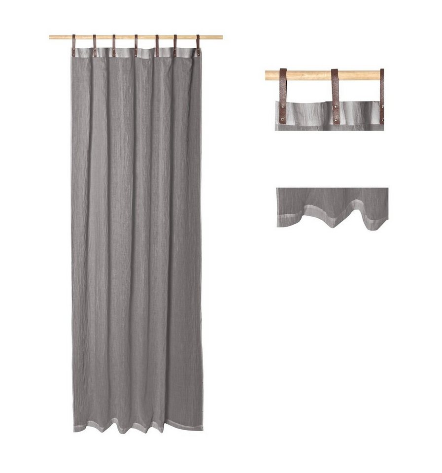 Magma Heimtex Vorhang Schlaufenschals Lederschlaufen - 2er Set - 135 x 245 cm Evi, Schlaufe (2 St), transparent, durchsichtig, Leinen Look, nicht blickdicht, nicht lichtecht Magma Heimtex Vorhang Schlaufenschals Lederschlaufen - 2er Set - 135 x 245 cm Evi, Schlaufe (2 St), transparent, durchsichtig, Leinen Look, nicht blickdicht, nicht lichtecht von Magma Heimtex