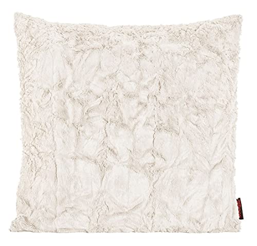 Zwei Magma Kissenhülle Fluffy - 40 x 40 cm - Plüsch Kissenhülle Felloptik - sehr flauschig und kuschelig viele Farben, Farbe:Magma_beige_071 von Magma-Heimtex