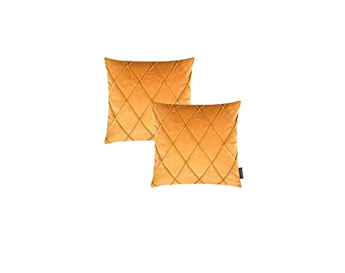 2er Set Nobless Kissenhüllen Magma ca. 40x40 cm oder 50x50 cm samtig weich kuschelig einfarbig Rautenmuster Doppelpack, Farbe Wohnen:Magma_Gold_041, Größe Kissen:40 x 40 2er Set Nobless Kissenhüllen Magma ca. 40x40 cm oder 50x50 cm samtig weich kuschelig einfarbig Rautenmuster Doppelpack, Farbe Wohnen:Magma_Gold_041, Größe Kissen:40 x 40 von Magma Heimtexil