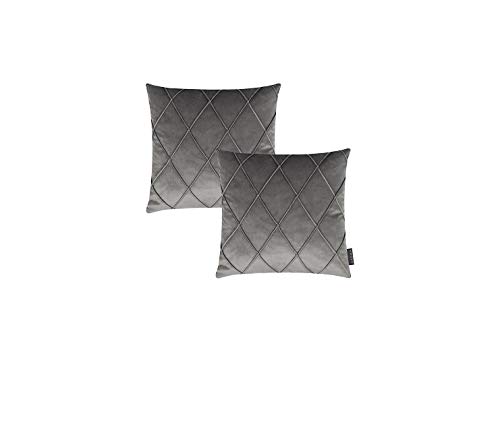 2er Set Nobless Kissenhüllen Magma ca. 40x40 cm oder 50x50 cm samtig weich kuschelig einfarbig Rautenmuster Doppelpack, Farbe Wohnen:Magma_grau_003, Größe Kissen:50 x 50 2er Set Nobless Kissenhüllen Magma ca. 40x40 cm oder 50x50 cm samtig weich kuschelig einfarbig Rautenmuster Doppelpack, Farbe Wohnen:Magma_grau_003, Größe Kissen:50 x 50 von Magma Heimtexil