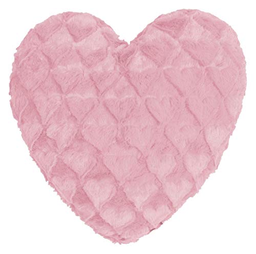 Magma Kissen Fluffy Hearts - ca. 40 x 35cm - Plüsch Kissen in Herzform - sehr flauschig und kuschelig - waschbar Herz rosa von Magma Heimtexil