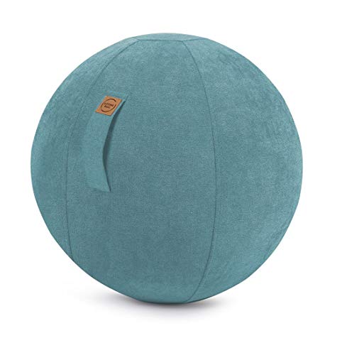 Sitzball Alfa Velour Magma - Sitting Ball - Größe 65 cm Ø Sitzmöbel Wohnaccessoire mit Griff Farbe Petrol von Magma Heimtexil