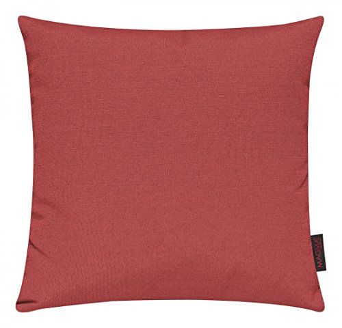 Magma Kissenhülle FINO - 40 x 40 cm - 2er Set - Hülle mit Reißverschluss - einfarbig - knitterarm und fest - waschbar, Farbe:Magma_Coralle_059 von MAGMA