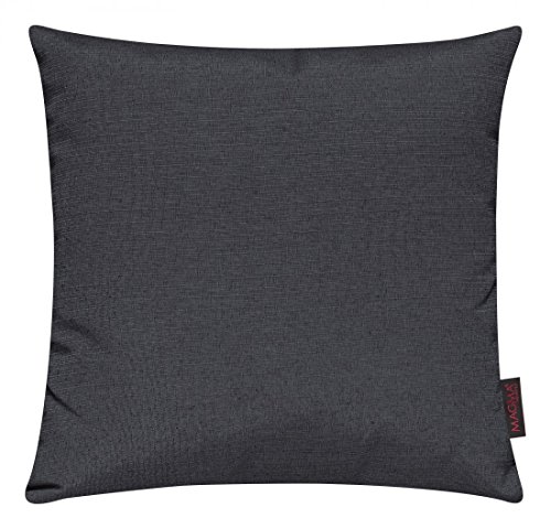 Magma Kissenhülle FINO - 40 x 40 cm - 2er Set - Hülle mit Reißverschluss - einfarbig - knitterarm und fest - waschbar, Farbe:Magma_anthrazit_007 von MAGMA
