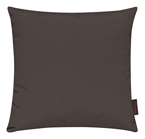 Magma Kissenhülle FINO - 40 x 40 cm - 2er Set - Hülle mit Reißverschluss - einfarbig - knitterarm und fest - waschbar, Farbe:Magma_braun_070 von MAGMA