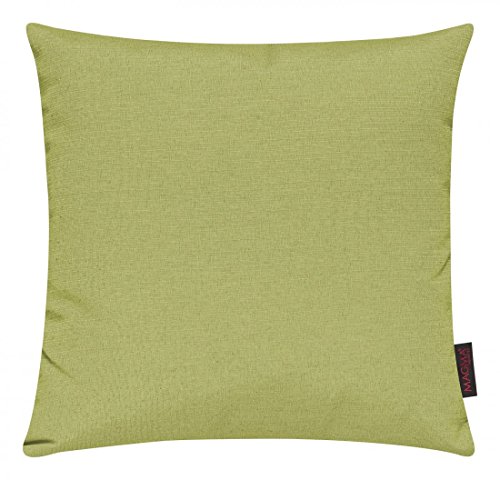 Magma Kissenhülle FINO - 40 x 40 cm - 2er Set - Hülle mit Reißverschluss - einfarbig - knitterarm und fest - waschbar, Farbe:Magma_grün_030 von MAGMA
