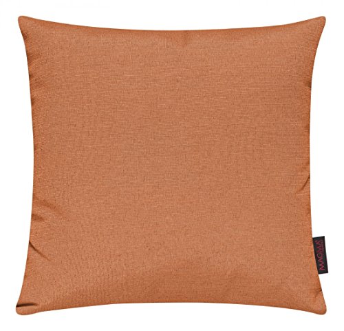 Magma Kissenhülle FINO - 40 x 40 cm - 2er Set - Hülle mit Reißverschluss - einfarbig - knitterarm und fest - waschbar, Farbe:Magma_orange_042 von Magma Heimtextil