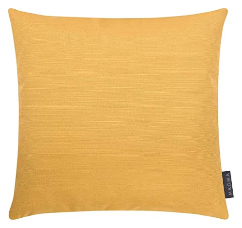 Magma Kissenhülle FINO - 40 x 40 cm - 2er Set - Hülle mit Reißverschluss - einfarbig - waschbar, Farbe:Magma_senf_067 von Magma Heimtextil
