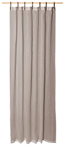 Schlaufenschals mit Lederschlaufen - 2er Set - 135 x 245 cm - Vorhänge - Gardinen - Evi von Mamga - in vielen Farben, Farbe:Magma_Taupe_069 von Magma