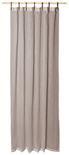 Schlaufenschals mit Lederschlaufen - 2er Set - 135 x 245 cm - Vorhänge - Gardinen - Evi von Mamga - in vielen Farben, Farbe:Magma_Taupe_069 von Magma Heimtextil