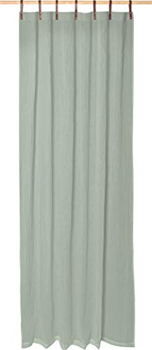 Schlaufenschals mit Lederschlaufen - 2er Set - 135 x 245 cm - Vorhänge - Gardinen - Evi von Magma - in vielen Farben (Magma_Jade_008) von Magma Heimtextil