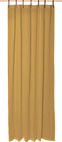 Schlaufenschals mit Lederschlaufen - 2er Set - 135 x 245 cm - Vorhänge - Gardinen - Evi von Magma - in vielen Farben (Magma_senf_067) von Magma Heimtextil