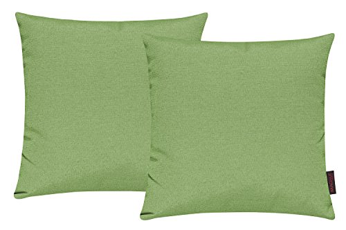 Fino Kissenhülle ca. 40 x 40 cm hochwertig & knitterarm Farbe 39 Kiwi (2er Set) von MAGMA