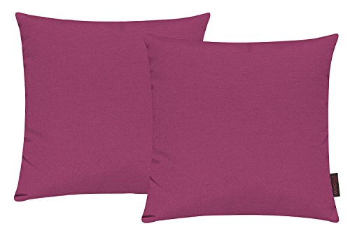 Fino Kissenhülle ca. 40 x 40 cm hochwertig & knitterarm Farbe 52 Pink (2er Set) von MAGMA