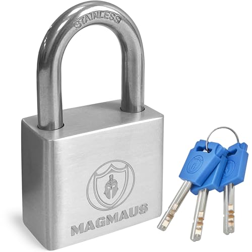Magmaus® PDL/40 [Nicht Rostend] Schweres Vorhängeschloss für den Außenbereich wetterfest - [Hochsicherheitsschutz] - Ideales Tor- oder Schuppenschloss (40 mm) von Magmaus