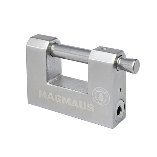 Magmaus® RTL/80 Robustes, wetterfestes Vorhängeschlöss für den Außenbereich mit 3 Schlüsseln – Ideal für Container, Schuppen, Ketten, Tore, Garagen von Magmaus