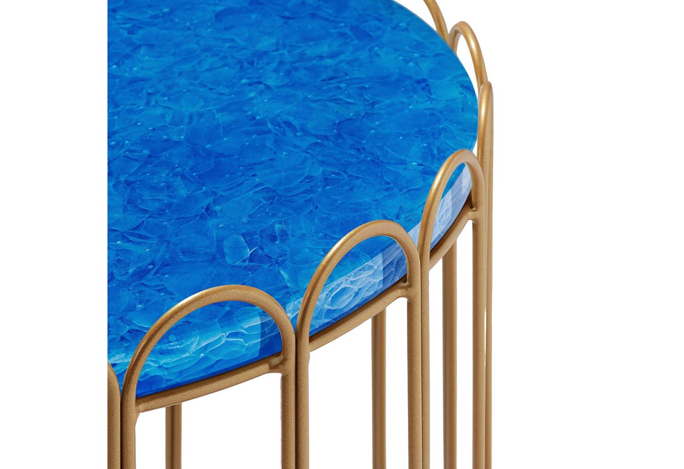 MAGNA Atelier Beistelltisch LONDON mit GLASKERAMIK, Ablagetisch rund, nachhaltig, Side Table, Metallgestell, 43x50cm von Magna Atelier