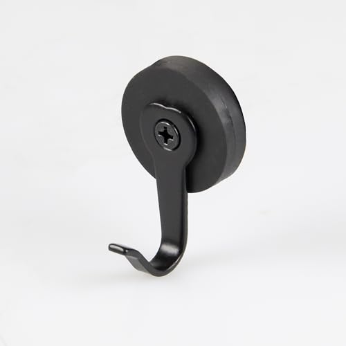 Magna-C® Magnethaken mit gummierter Hülle | matt-schwarz | mit Metallhaken | Neodym-Hakenmagnet für Camping, Haushalt und Werkstatt extrem Haftstark (Ø31mm) von Magna-C