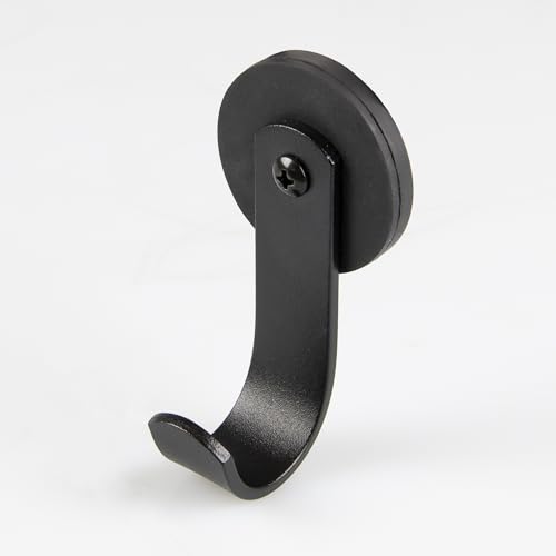 Magna-C® Magnethaken mit gummierter Hülle | matt-schwarz | mit Metallhaken | Neodym-Hakenmagnet für Camping, Haushalt und Werkstatt extrem Haftstark (Ø43mm) von Magna-C