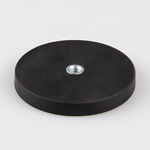 Magna-C® Neodym-Magnet gummiert schwarz | Magnet mit M6 Innengewinde | Ø66 x 8,5mm | Haftkraft 25KG | Ideal für lackierte Flächen von Magna-C