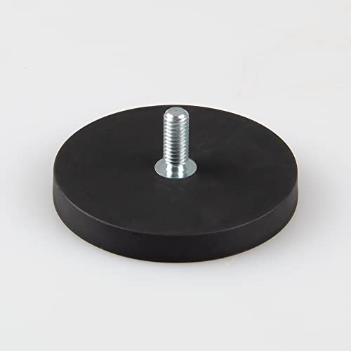 Magna-C® Neodym-Magnet gummiert weiß | Magnet mit Gewinde M4 | Ideal für lackierte Flächen | mit Gewindezapfen | Haftkraft 1,3KG | Ø12mm x 7mm von Magna-C