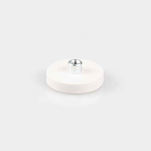 Magna-C® Neodym-Magnet gummiert weiß | Magnet mit Gewinde | Ø31 x 6mm mit M6 x 5,5mm Gewinde | Haftkraft 8,9KG | Ideal für lackierte Flächen von Magna-C