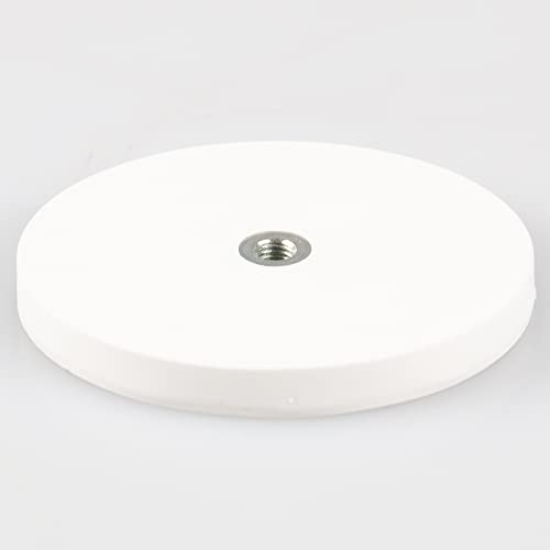 Magna-C® Neodym-Magnet gummiert weiß | Magnet mit M6 Innengewinde | Ø88 x 8,5mm | extrem starke Haftkraft (55KG) | Ideal für lackierte Flächen von Magna-C