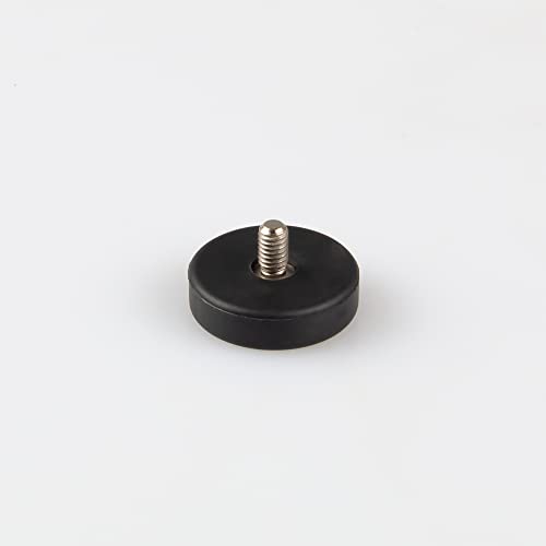 Magna-C® Neodym-Magnet gummiert schwarz | Magnet mit Gewinde | Ideal für lackierte Flächen | Haftkraft 5,8KG | Ø22 x 6mm mit M4x6,5mm Gewinde von Magna-C