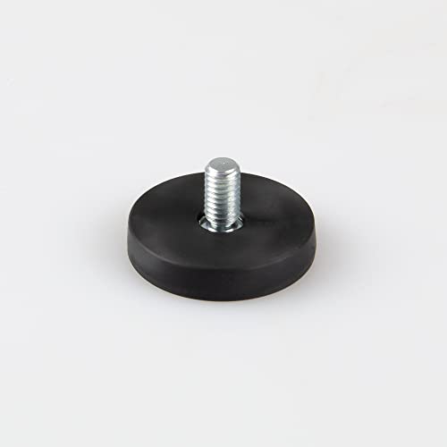 Magna-C® Neodym-Magnet gummiert schwarz | Magnet mit Gewinde | Ideal für lackierte Flächen | Haftkraft 8,9KG | Ø31 x 6mm mit M6x11mm Gewinde von Magna-C