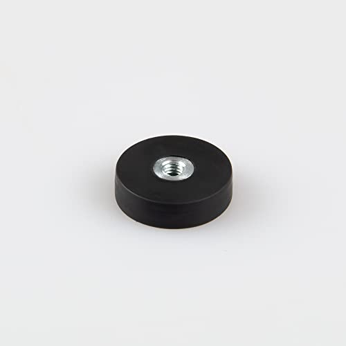 Magna-C® Neodym-Magnet gummiert schwarz | Magnet mit M4 Innengewinde | Ø22 x 6mm | Haftkraft 3,8KG | Ideal für lackierte Flächen von Magna-C