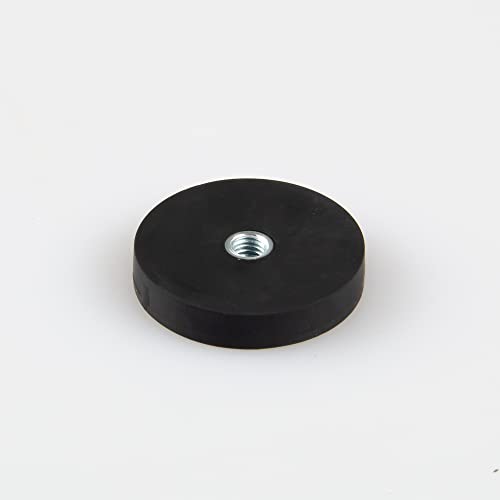 Magna-C® Neodym-Magnet gummiert schwarz | Magnet mit M5 Innengewinde | Ø31 x 6mm | Haftkraft 8,9KG | Ideal für lackierte Flächen von Magna-C