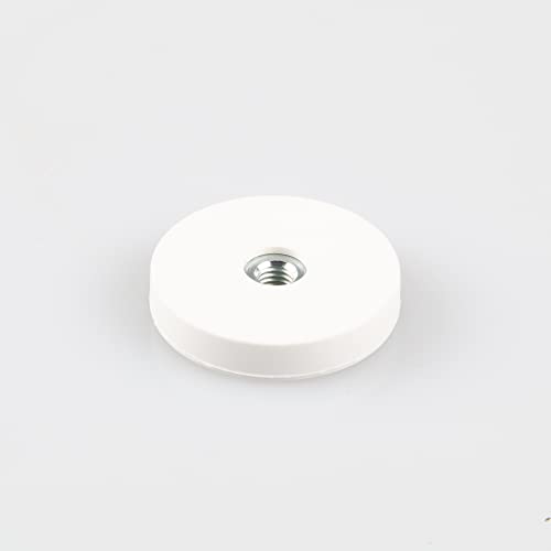 Magna-C® Neodym-Magnet gummiert weiß | Magnet mit M5 Innengewinde | Ø31 x 6mm | Haftkraft 8,9KG | Ideal für lackierte Flächen von Magna-C