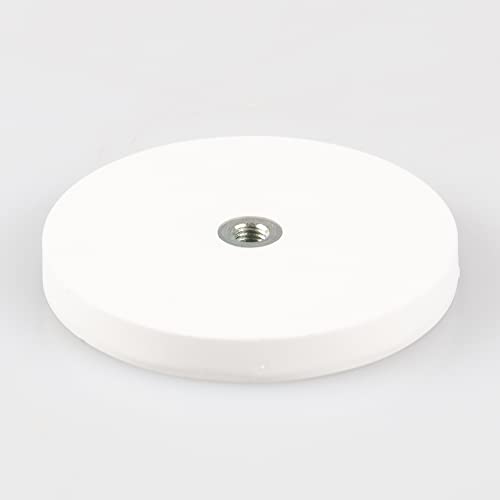 Magna-C® Neodym-Magnet gummiert weiß | Magnet mit M6 Innengewinde | Ø66 x 8,5mm | Haftkraft 25KG | Ideal für lackierte Flächen von Magna-C