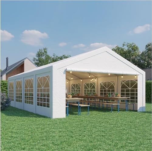 Magna One 5x8 m Partyzelt Pavillon Festzelt SMART PE Plane Wasserdicht UV Schutz Gartenzelt weiß von Magna One