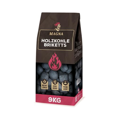 Magna Premium Holzkohlebriketts - 9 KG - Grillbriketts, Grillketts, Briketts - für Holzkohle-Grill, Smoker, Grill, Kohlegrill, Dutch Oven… von Magna
