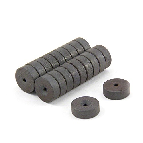 14mm O.D. x 2mm I.D. x 5mm thick Y10 Ferrite Magnets - 0.135kg Pull (Pack of 20) von Magnet Expert