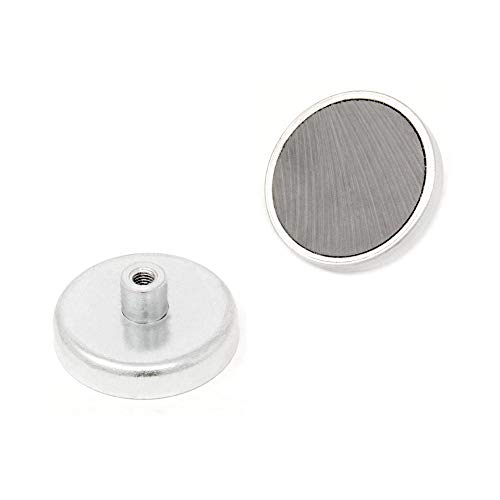 Ferrite - Topf - Magnet Mit M5 Innenfaden Für Kunst, Kunsthandwerk, Modellherstellung, Diy und Hobbys - 40mm Durchmesser x 8mm Dicke - 5,9kg Zug - Pack von 4 von first4magnets