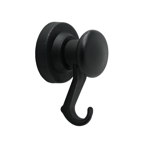 43mm Dia Gummibeschichtete Neodym-Magnet Mit Schwenkhaken-schwarz (Packung 10) von first4magnets