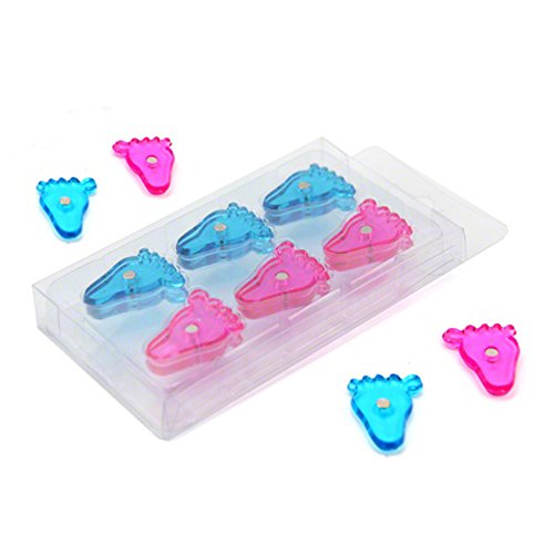 Blue & Pink Baby Füße Geformtem Magnet Für Kühlschrank, Whiteboard, Hinweis Oder Babyparty - 22mm Durchmesser x 4mm Hoch - Pack von 120 von Magnet Expert