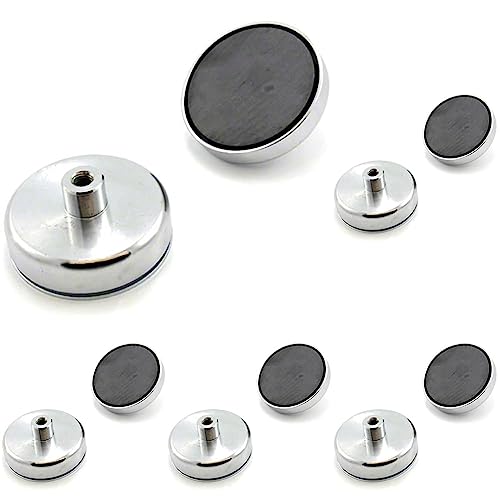 Ferrit - Topf - Magnet Für Diy -, Engineering -, Herstellungs -, Hängen - und Halteanwendungen - 80mm Durchmesser x 32mm Groß x M10 Gewinde - 60kg Zug (Packung mit 5) von Magnet Expert