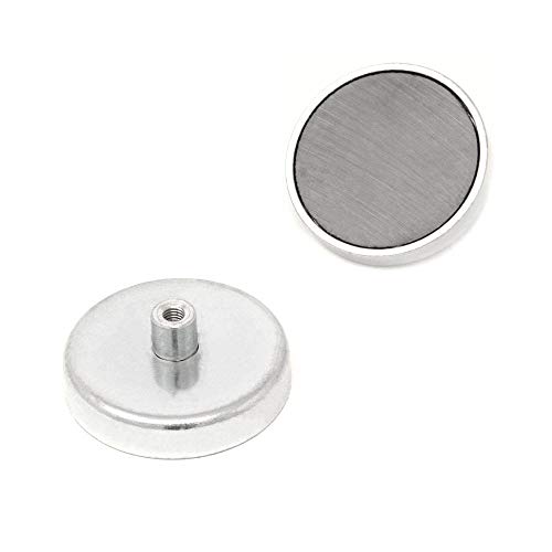 Ferrite - Topf - Magnet Mit M5 Innenfaden Für Kunst, Kunsthandwerk, Modellherstellung, Diy und Hobbys - 50mm Durchmesser x 10mm Dick - 22,5kg Zug - Pack von 4 von first4magnets