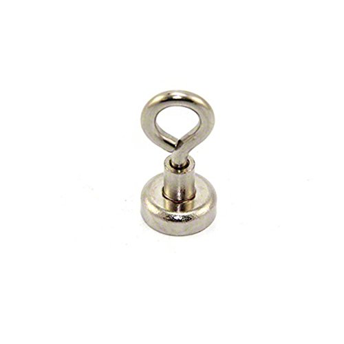 Neodym - Klemmmagnet Mit M4 - Augenbolzen zum Aufhängen, Halten Oder Anzeigen von Gegenständen - 16mm Durchmesser x 32mm Hoch - 9,7kg Zug - Pack von 10 von first4magnets