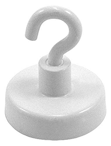 Ferrit White Lackiertes Klemmmagnet Mit M4 - Haken Für Kühlschrank, Whiteboard, Hinweis, Aktenschrank Oder Büro - 25mm Durchmesser x 38mm Hoch - 4kg Pull - Pack von 20 von first4magnets