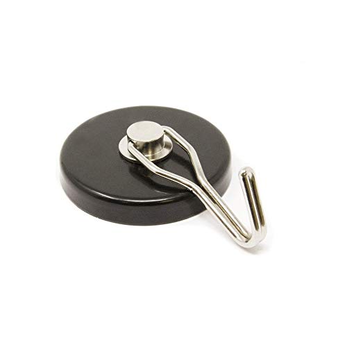 Magnet Expert FPS52R(BK)-40 52mm Dia Rubber Coated Ferrite Pot with Swivel Hook (Pack of 40) Magnet, Black von Magnet Expert